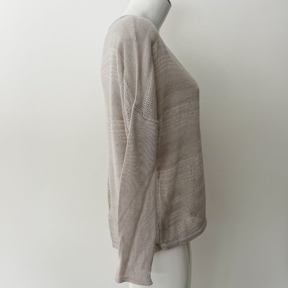 HELMUT HELMUT LANG Knit Sweater Small Gray Cold Shoulder Cotton Yak VGUC - Picture 3 of 8